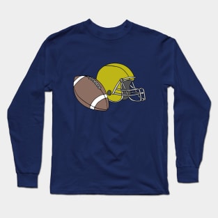 Gold Football Helmet and Ball Long Sleeve T-Shirt